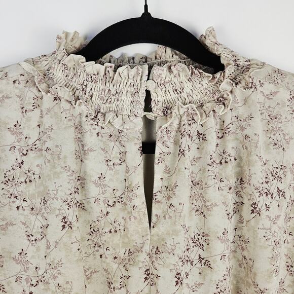 Perfectly Priscilla Plus Size 3XL Floral Smocked Blouse Cottagecore Peplum Top - Picture 8 of 12